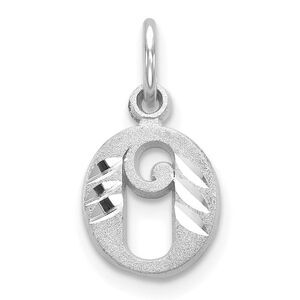 14k White Gold, Isabelle Collection, Mini Letter O Initial Charm